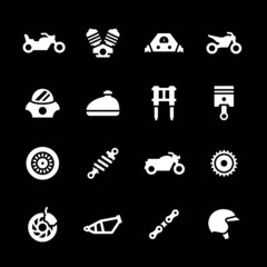 Set icons of motorcycle