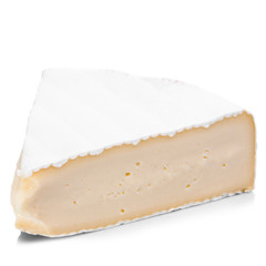 Brie of cheese on a white background