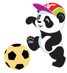 panda playing with ball