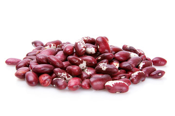 Beans in a pile on a white background