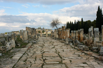 the ruins of the ancient city of Hierapolis, Turkey