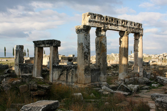 the ruins of the ancient city of Hierapolis, Turkey