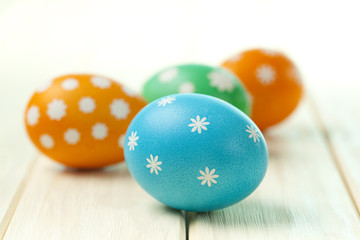 Four colored Easter eggs