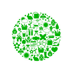 Spring icons in circle