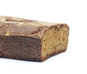 Cut loaf of rye home-baked bread