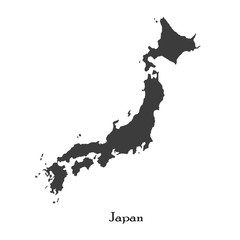 Black map of Japan for your design