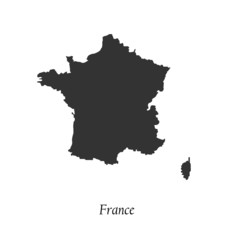 Black map of France for your design