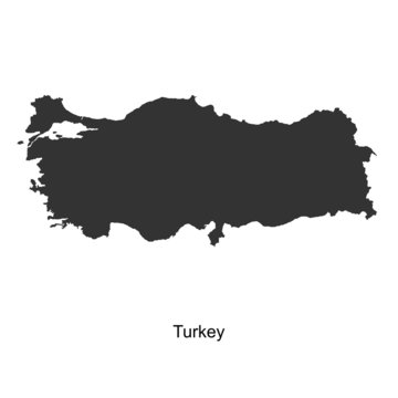 Black map of Turkey for your design