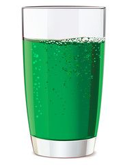 Glass of green juice, isolated. Vector illustration