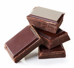 Pieces of dark chocolate
