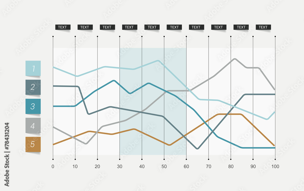 Poster flat chart. lined graph. simply color editable.