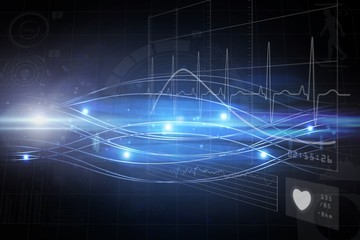 Composite image of heart rate monitor