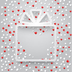 Symbol of gift box with confetti