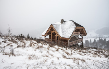 Hut in the snow