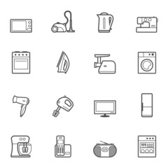 Fototapeta premium Set of home appliances and electronics icons