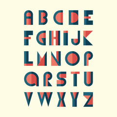 Modern flat alphabet.
