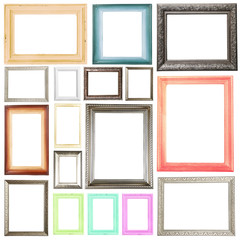 Collection of frames isolated on white