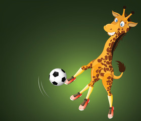Naklejka premium Soccer Player Giraffe