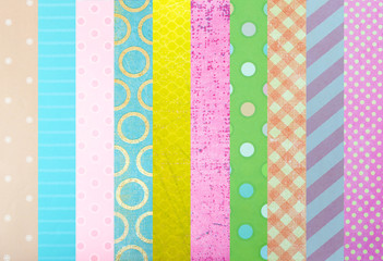 Assortment of different paper textures in collage, mix of