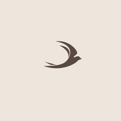 Swallow bird abstract vector logo design template.
