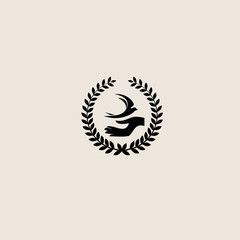 Swallow bird abstract vector logo design template.