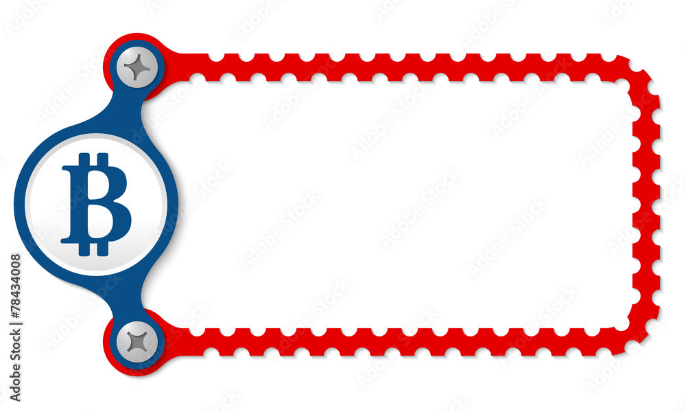 Poster vector perforated frame and bit coin symbol