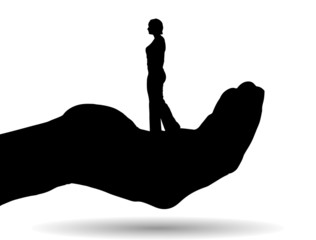 Vector silhouette of a woman.