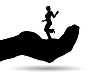 Vector silhouette of a woman.