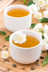 green tea with jasmine in white pialas