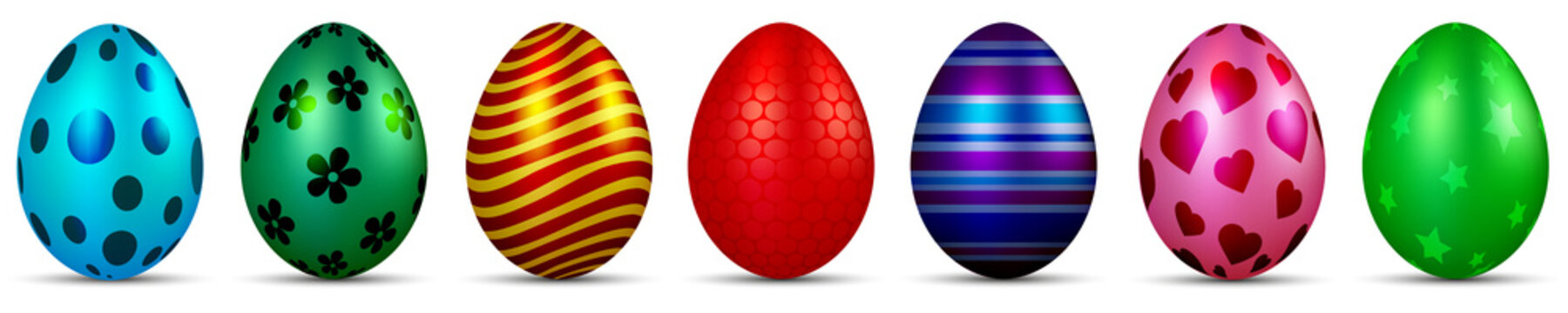 Shiny painted Easter eggs