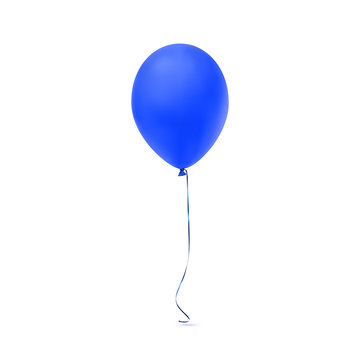 Blue balloon icon isolated on white background