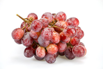 grape were plastic bags on white background