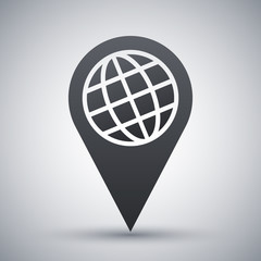 Map pointer icon, vector
