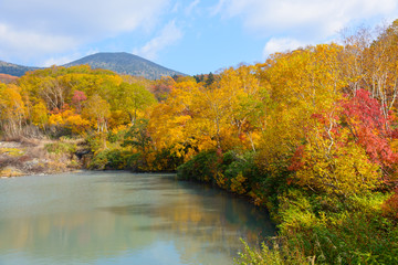 Autumn foliage at the Jigokunuma Pond in Mt.Hakkoda, Aomori, Jap