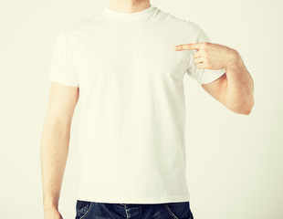 man in blank t-shirt