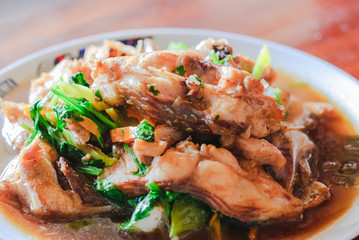 spicy sauce grouper fish