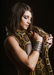 Fototapeta premium woman with a snake