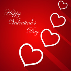 Happy Valentine's Day lettering Greeting Card on red background