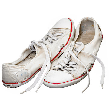 Alte wei&szlig;e Sportschuhe