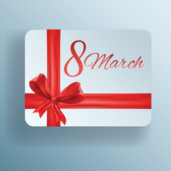 Gift card for 8 march women's day, vector