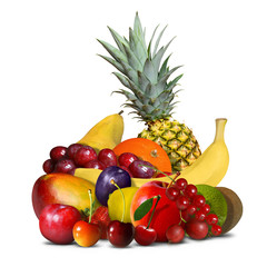 popular fruits isolated