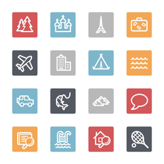 Travel web icons set