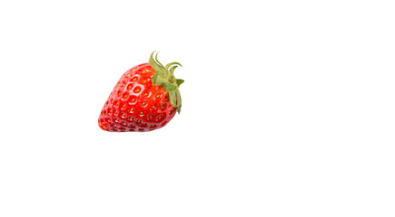 Strawberries over white background
