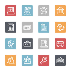 Travel web icons set