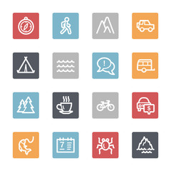 Travel web icons set