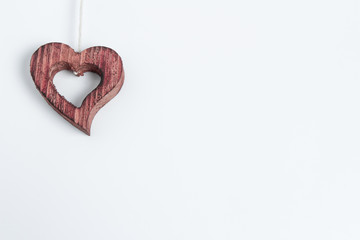 Wooden heart ornament symbolizing love
