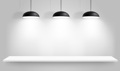 Black ceiling lamps. Vector