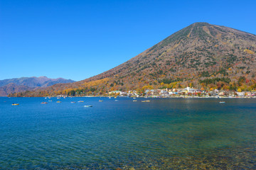 Lake Chuzenji in Autumn, in Oku-nikko, Tochigi, Japan