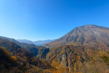Kegon Waterfall in Autumn, in Oku-nikko, Tochigi, Japan