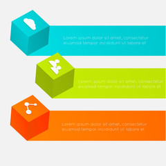 3d cube infographics.